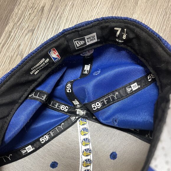 New Golden State Warriors GS Men's Fitted Cap 59FIFTY 5950 Hat basketball 7 1/8 - Picture 4 of 10